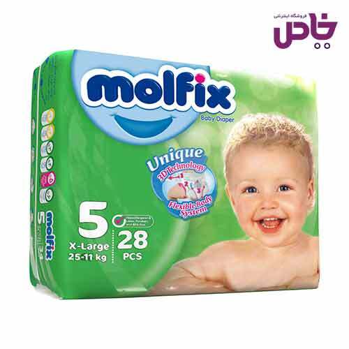 پوشک مولفيکس سايز 5 بسته 28 عددي