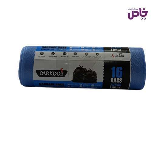 کيسه زباله رولي دارکوب بزرگ رنگ ابي 16 عددي