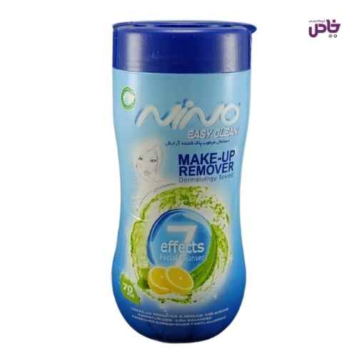 دستمال مرطوب نينو پاک کننده ارايش 70 برگ قوطي