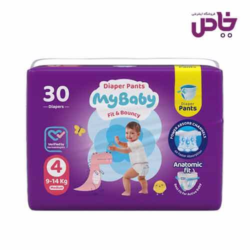 پوشک شورتي ماي بيبي  کانالدار سايز4 بسته 30 عددي