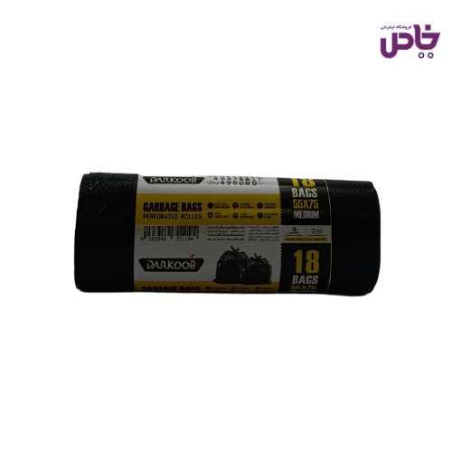 کيسه زباله رولي دارکوب متوسط رنگ مشکي بسته 18 عددي