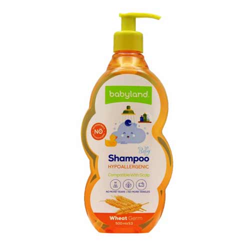 شامپو بچه بي بي لند پروتئينه جوانه گندم 500 ميل پمپي