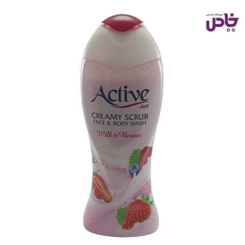 شامپو بدن کرمي اکتيو لايه بردار 400 گرمي توت فرنگي