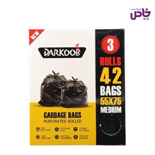 کيسه زباله رولي دارکوب سايز متوسط جعبه اي مشکي 42ع